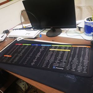 <b>Mouse</b> Pad 300x800x2mm Rectangular Fabric Office Use With Keyboard Shortcut Guide - Product Image 1