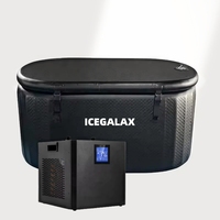 ICEGALAX Best Baignoire à glace autoportante de 8cm d'épaisseur à point de goutte double couche en PVC avec refroidisseur d'eau