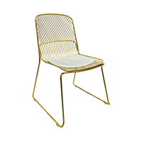 Chaise de salle à manger en fil, coussin avec siège doré, siège de réception pour invités, salle à manger, cuisine, bétoie rouge