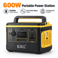 Station d'alimentation portable OEM ODM 493Wh 600W avec batterie LiFePO4, générateur solaire avec AC USB-C PD pour la maison, le camping et les activités de plein air