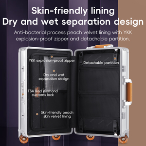 ओएम/ओडम पूर्ण एल्यूमीनियम मिश्र धातु सामान हार्डशेल सूटकेस कस्टम मेटल ट्रॉली को स्पिनर पहियों के साथ चेक किया - Product Image 3