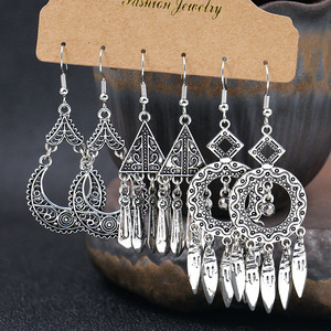 Fashion Jewelry Alloy <b>Drop</b> Earrings Tassel Vintage Style For Women Party Accessories Antique <b>Bronze</b> Plated - Product Image 2