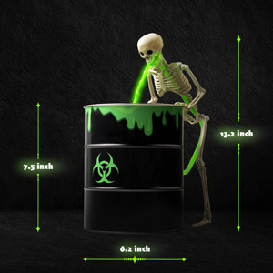 Décoration LED Lumineuse Fût de Squelette Halloween, Accessoire Effrayant pour Fête à Domicile, Maison Hantée, Vente en Gros OEM - Product Image 3