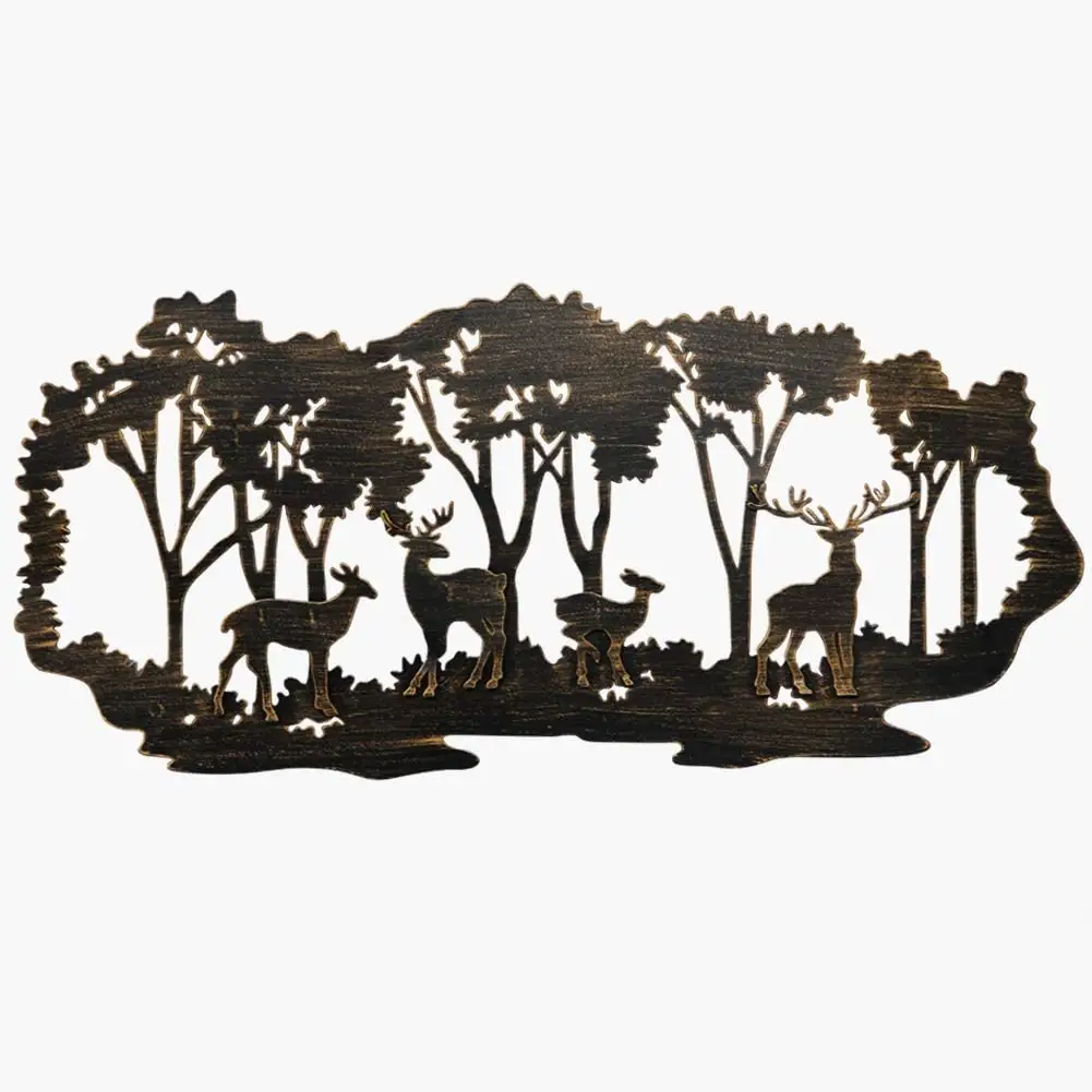 Metal Wall Art-Herten In Het Bos Muur Decor Opknoping Voor Woonkamer, Slaapkamer, Badkamer Indoor Outdoor