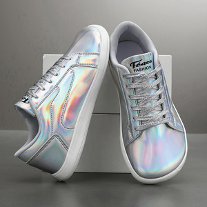 <span class=keywords><strong>Zapatillas</strong></span> Deportivas de <span class=keywords><strong>Mujer</strong></span>, Holográficas, de Piel Sintética, Suaves, con Punta Ancha, Suela Plana, Casuales, <span class=keywords><strong>Minimalistas</strong></span>, para Caminar - Product Image 2