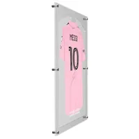 Cadre d'affichage pour maillot de sport en acrylique à montage mural Vitrines de rangement en verre plexy protégeant