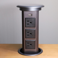 Prise motorisée escamotable sans fil USB, prise intelligente de table, prise d'îlot de cuisine IP44 10A 3 prises en alliage d'aluminium