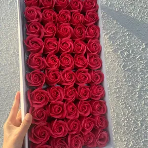 Blumen-duftendes Badseifenset 50 Stück Rose Seife beste Geschenkideen für Gäste Ihre Damen Jugendliche Mutter Geburtstage dekorative Rosenblumenblätter