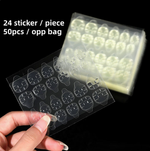 50 autocollants rectangulaires souples double face en gelée de 0,3 mm pour ongles à presser - Product Image 1