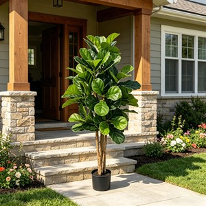 Real Wood Stem Fiddle Leaf Fig <b>Tree</b> – <b>Artificial</b> Plant for Home & Office Decor - Product Image 4