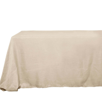 Nappe Rectangulaire Beige 90x156 en Faux Lin Texturé Effet Toile de Jute, Qualité Supérieure, Sans Couture, Idéale pour Mariages, Banquets, Hôtels et Événements (Vente en Gros)