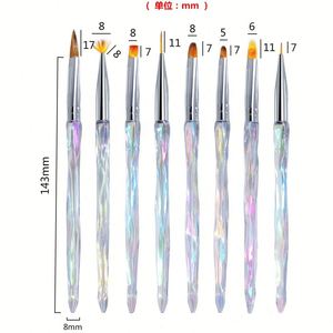 Juego Profesional de 8 Pinceles para Uñas con Degradado, Herramienta de Manicura para Pintura Acrílica, Decoración, Herramientas de Bricolaje, Suministros de Arte - Product Image 3