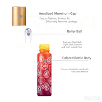 En stock – Flacon roll-on en verre imprimé couleur macaron de 10 ml, vide, pour huiles essentielles et parfums, avec accessoires entonnoir
