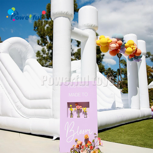 Alquiler de fiestas, tobogán de rebote blanco, <span class=keywords><strong>castillo</strong></span> inflable para saltar, tobogán blanco inflable - Product Image 6