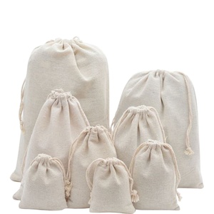 Recycled Cotton <b>Bags</b> Drawstring White Canvas Pouch <b>Small</b> Printed Custom Logo Natural Color Shoes Clothes Dust <b>Bag</b> - Product Image 1