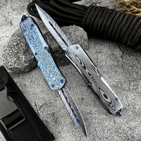 Couteau de poche tactique pliable personnalisé avec lame en acier D2, manche en acier 420, outil de survie pour le camping en plein air, couteau EDC