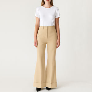 <span class=keywords><strong>Pantalon</strong></span> large <span class=keywords><strong>taille</strong></span> <span class=keywords><strong>haute</strong></span> évasé pour <span class=keywords><strong>femme</strong></span>, modèle OEM, vente chaude - Product Image 4