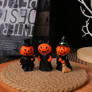 Set di 3 Statue di Fantasmi <span class=keywords><strong>per</strong></span> Decorazioni di <span class=keywords><strong>Halloween</strong></span>, Statuette in Resina di Fantasmi con Cappelli e Zucca - Product Image 4
