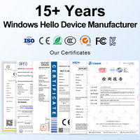 Cámara web con identificación facial Windows Hello, cubierta de privacidad 4K UHD y micrófono ENC para PC/portátil/escritorio y Windows 10/11/12