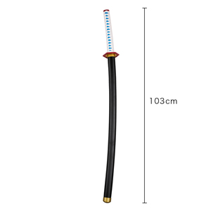 ดาบคาตานะญี่ปุ่น 103 ซม. ดาบจริงจากอนิเมะดาบพิฆาตอสูร ซามูไร จิยู โทมิโอกะ ใบมีดนิจิรินสีน้ำเงิน - Product Image 2