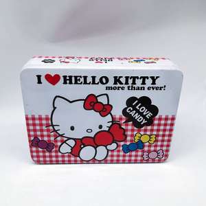 Caja de regalo rectangular de Hello Kitty de gran tamaño directa de fábrica, embalaje de metal de hojalata de calidad para galletas y aperitivos - Product Image 2
