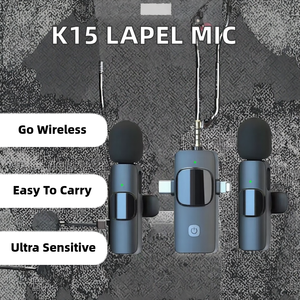 하이 퀄리티 전문 K15 무선 라발리에 마이크 컴팩트 옷깃 디자인 Vlog 짧은 비디오 녹화 C - Product Image 3