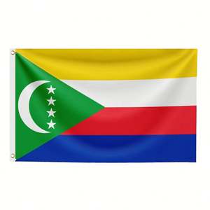 Bandera de las Comoras 3x5 pies |   Lona de Poliéster Impresa Digitalmente, Colores Vivos, Resistente a la Decoloración, Doble Costura, Ojales de Latón, para Interiores y Exteriores - Product Image 1