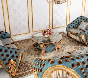 爱座红色丝绒沙发，经典为婚礼仿古套装欧式风格分段沙发实木酒店沙发，客厅沙发