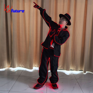 Set di Costumi da Ballo Fluorescenti ad Alta Visibilità <span class=keywords><strong>MJ</strong></span> con Cappello Fedora per Spettacoli Teatrali, Feste, Concerti - Disponibile all'Ingrosso - Product Image 4