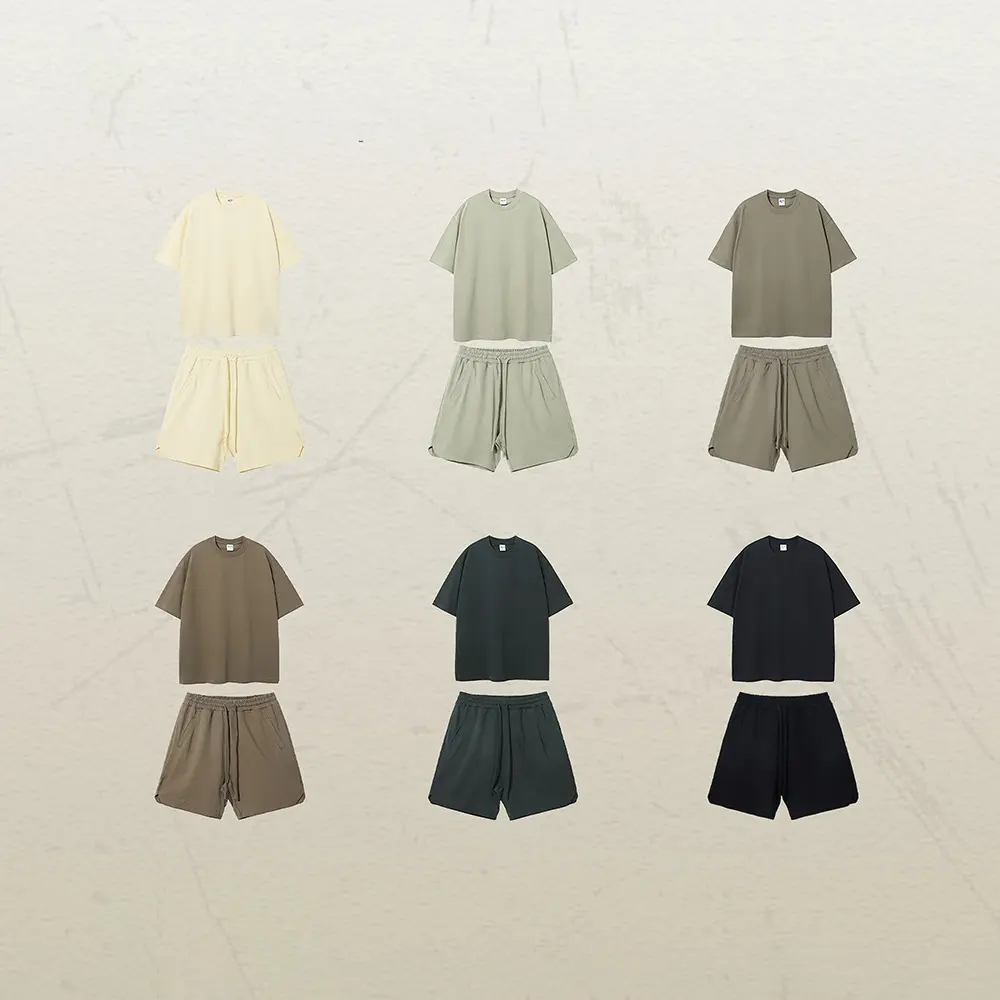 MS045 conjunto de shorts personalizados de duas peças para homens, camiseta e shorts conjunto masculino