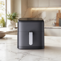 Friteuse à air manuelle 8,5 L au design intelligent, 1700 W, panier unique avec minuterie mécanique et boîtier froid au toucher pour la sécurité à domicile