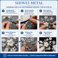 Clips de chaussures personnalisés faits à la main avec perles et cristaux en forme de fleur, breloques amovibles pour chaussures de mariée, escarpins et talons aiguilles