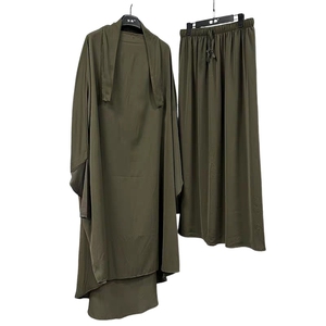 Promistar Ensemble <span class=keywords><strong>2</strong></span> pièces Polyester soie pour <span class=keywords><strong>Jilbab</strong></span> modeste Abaya robe de prière brodée pour adultes Offre Spéciale <span class=keywords><strong>pas</strong></span> <span class=keywords><strong>cher</strong></span> musulman ODM - Product Image 4