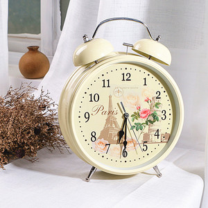 Beautiful Flower Alarm Clock 8 Inch Metal Shell Silent Operation Desk Clock - Product Image 3