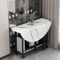 Kleiner Klappbarer Bambus-Esstisch für Apartments Modernes Design Mobiler 2-Sitzer Wohnzimmer-Aufbewahrungstisch Keine Montage Erforderlich