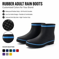 Bottes de travail robustes en caoutchouc imperméables et résistantes à l'huile avec embout en acier renforcé et semelle antidérapante pour le jardinage et les travaux lourds