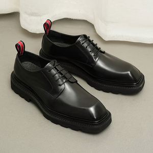 Nouvelles Chaussures Habillées en Cuir Véritable pour Hommes, à Lacets, Grandes Tailles 37-46, Chaussures Décontractées de Bureau, Chaussures en Cuir Décontractées pour Hommes - Product Image 3