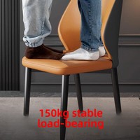 Nouvelle Chaise de Salle à Manger Épaissie 2026, Style Crème, Revêtement en Cuir, Luxe Léger, Ambiance Haut de Gamme pour Salle à Manger et Salon