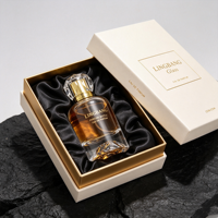 Flacon de parfum en verre minimaliste haut de gamme, élégant, à fond bombé et creux, avec pulvérisateur à pompe, 30ML 50ML 100ML, boîte d'emballage de luxe
