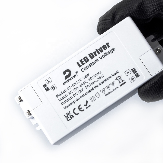 DUSKTEC Slim 3000mA 3A 36W Watt Constant Voltage Power Supply AC 100-240 Volt DC 12V LED Driver for TV Backlight
