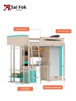 Lit superposé tout-en-un OEM ODM avec bureau et armoire, meubles modulaires en bois durables pour les chambres d'enfants