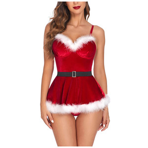 Robe de nuit sexy pour femmes, ensemble de sous-vêtements de Noël, déguisement de Miss X-mas, lingerie, cadeau de Noël - Product Image 3