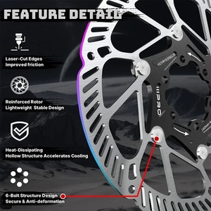IIIPRO Fiets Schijfremrotor Lichtgewicht Fiets Float Rotors Warmteafvoer Hoge Remprestaties Schijf 140/160/180MM - Product Image 3