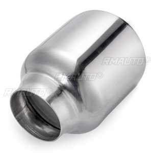 2 unidades de puntas de escape universales para coche, tubo de escape de doble pared con salida en ángulo, boquilla de 63mm-101mm - Product Image 1