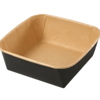 Bol en papier kraft pour salade en gros et emballage compostable écologique à fermeture pliante pour salades à emporter pour les restaurants et les commerces de salades