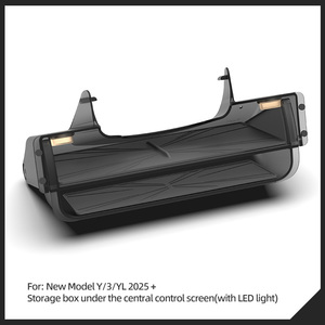 กล่องเก็บของใต้หน้าจอ TPE+ABS กล่องจัดระเบียบคอนโซลกลางพร้อมไฟ LED อุปกรณ์เสริมในรถยนต์สำหรับรุ่น 3/Y/YL อุปกรณ์เสริมสำหรับรถยนต์ - Product Image 2