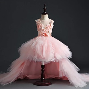 S0531G New Hot -selling Princess Children Wedding Powder Host Piano Flower Dress for Girls - Product Image 1