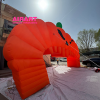 Arche gonflable géante en forme de citrouille d'Halloween pour activités extérieures, arche d'entrée gonflable orange facile à installer