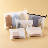 Petit sac à fermeture éclair en PVC personnalisé pour bijoux, sac d'emballage pour bijoux givré réutilisable avec fermeture à glissière