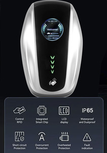 Station de recharge murale pour véhicules électriques 7 kW 32A type 2 UE pour usage domestique, écran 4,2 pouces, monophasé, avec protection de sécurité complète - Product Image 5